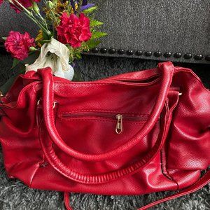 Beautiful faux leather large red purse :-)